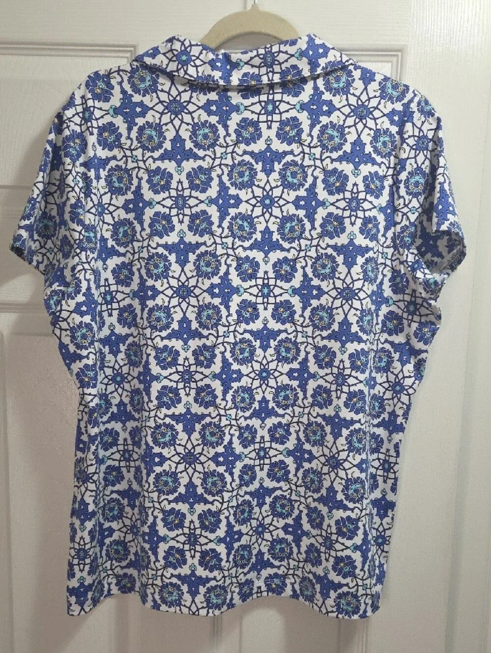 Chico's Weekends Knit Floral Polo Top - Picture 4 of 5